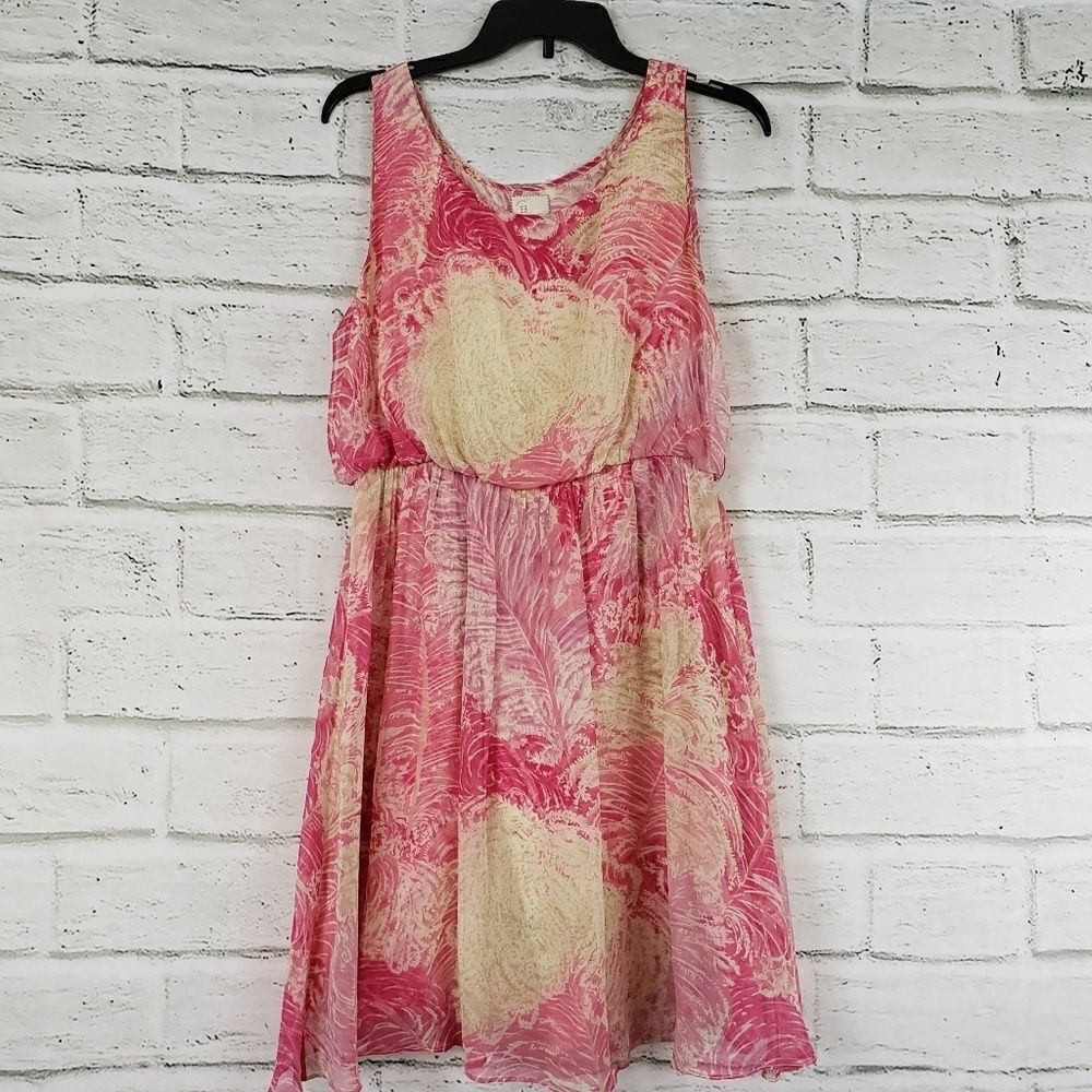 Anthropologie postcard silk sleeveless mini dress